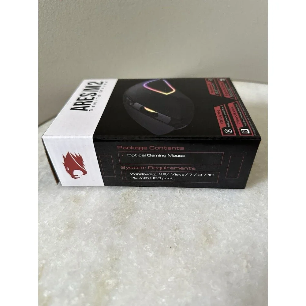 iBUYPOWER (IBP-ARES M2-MOUS) Wired LED Gaming Mouse, Multi-Color RGB, 125 Hz